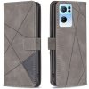 Peňaženkové kožené puzdro Rhombus na Oppo Reno 7 5G - Sivá Peňaženkové kožené puzdro Rhombus na Oppo Reno 7 5G - Sivá
