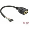 Delock 84831 USB 2.0 USB zásuvka na dosku, USB-A zásuvka 0.15m černý