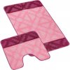 Bellatex Bany Gometrie růžová 60x100 + 60x50cm Bellatex Bany Gometrie růžová 60x100 + 60x50cm