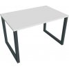 Pracovný stôl UNI O, 120x75,5x80 cm, biela/čierna Pracovný stôl UNI O, 120x75,5x80 cm, biela/čierna