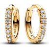 Pandora Pozlátené kruhové náušnice so zirkónmi Timeless Shine 263015C01 Pandora Pozlátené kruhové náušnice so zirkónmi Timeless Shine 263015C01