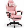 GOBORELAX Hráčske kreslo s opierkou na nohy, masážna funkcia - bielo-ružová PRO-X GOBORELAX Hráčske kreslo s opierkou na nohy, masážna funkcia - bielo-ružová PRO-X