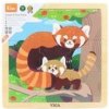 VIGA Dřevěné Panda červená 9 dielov VIGA Dřevěné Panda červená 9 dielov