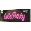 Neónový PLEXI nápis LED LET'S PARTY ružový párty zábava ForeverLight Neónový PLEXI nápis LED LET'S PARTY ružový párty zábava ForeverLight
