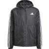 adidas ESSENTIALS 3-STRIPES INSULATED HOODED čierna biela
