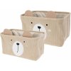 Detský úložný kôš na bielizeň aj hračky kváder sada 2 ks béžová Detský úložný kôš na bielizeň aj hračky kváder sada 2 ks béžová