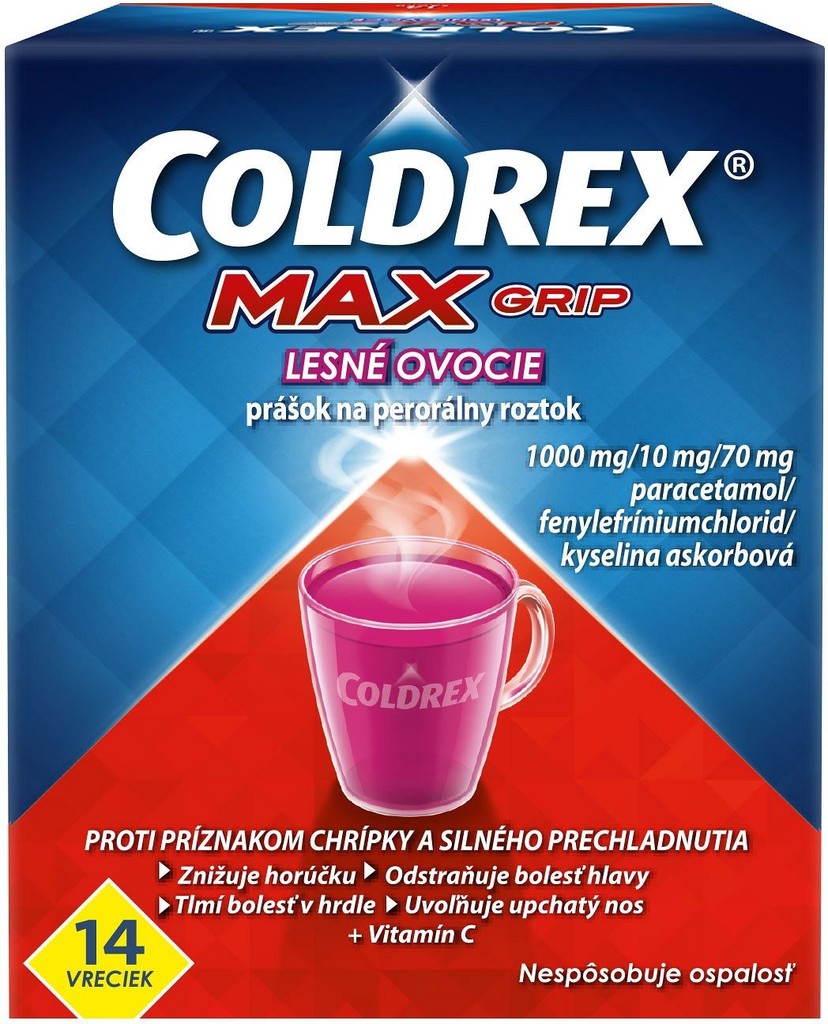 Coldrex Maxgrip Lesné ovocie plo.por. 14 x 7,6 g