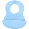 BABYONO Podbradník mäkký plastový s vreckom bez BPA blue 6m+ BABYONO Podbradník mäkký plastový s vreckom bez BPA blue 6m+