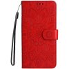 Peňaženkové puzdro Embossing Pattern Slnečnica červené – Xiaomi Redmi 15C Peňaženkové puzdro Embossing Pattern Slnečnica červené – Xiaomi Redmi 15C