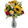 Viazaná kytica Exclusive ruže, slnečnice, doplnky 48cm umelá Viazaná kytica Exclusive ruže, slnečnice, doplnky 48cm umelá