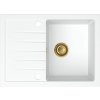Sink Quality Titanite, kuchynský granitový drez 680x495x215 mm + zlatý sifón, biela, SKQ-TIT.W.1KKO.XG Sink Quality Titanite, kuchynský granitový drez 680x495x215 mm + zlatý sifón, biela, SKQ-TIT.W.1KKO.XG