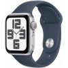APPLE Watch SE GPS 40mm Silver Aluminium Case with Storm Blue Sport Band - S/M