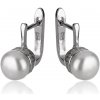 Jednoduché strieborné náušnice s perličkou SP76E, AG 925/1000 Jednoduché strieborné náušnice s perličkou SP76E, AG 925/1000