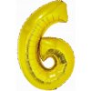 Balón fóliový Smart, Číslo 6, zlatý, 76 cm Balón fóliový Smart, Číslo 6, zlatý, 76 cm