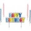 Amscan Set sviečok na tortu Happy Birthday 5 ks 6,5 cm Amscan Set sviečok na tortu Happy Birthday 5 ks 6,5 cm