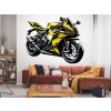 Nalepte.cz Žltá motorka textilní prelepiteľná nálepka na stenu arch 130 x 105 cm Nalepte.cz Žltá motorka textilní prelepiteľná nálepka na stenu arch 130 x 105 cm