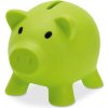 Plastová pokladnička prasiatko, zelená Plastová pokladnička prasiatko, zelená
