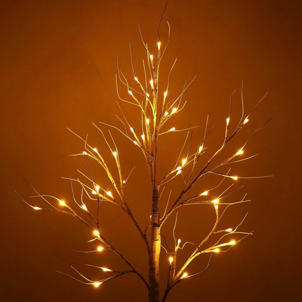 SPRINGOS LED stromček Breza 120cm 48LED IP44 teplá biela