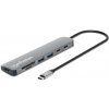 MANHATTAN Dokovací stanice USB-C 7v1, 1xHDMI, 2xUSB-C, 2xUSB, čtečka SD karet, šedá 190442 MANHATTAN Dokovací stanice USB-C 7v1, 1xHDMI, 2xUSB-C, 2xUSB, čtečka SD karet, šedá 190442