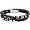 Nefertitis Pánsky čierny kožený dvojitý náramok s kovovými ozdobami NF35985 - obvod cca 25 cm Nefertitis Pánsky čierny kožený dvojitý náramok s kovovými ozdobami NF35985 - obvod cca 25 cm