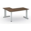 Rohový kancelársky písací stôl PRIMO FLEXIBLE, 160x140 cm, orech Rohový kancelársky písací stôl PRIMO FLEXIBLE, 160x140 cm, orech