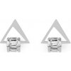Náušnice z nerezovej ocele trojuholník s brúsenými kamienkami strieborná 1pár Náušnice z nerezovej ocele trojuholník s brúsenými kamienkami strieborná 1pár