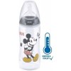 Dojčenská fľaša na učenie NUK Disney Mickey s kontrolou teploty 300 ml sivá