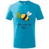 Handel Detské tričko - I bee leaf in you Farba: tyrkysová, Veľkosť: 122cm/6r, Strih trička: detský Handel Detské tričko - I bee leaf in you Farba: tyrkysová, Veľkosť: 122cm/6r, Strih trička: detský