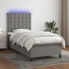 Box spring postel s matrací a LED tmavě šedá 90x200 cm textil Šedá 3135166 Box spring postel s matrací a LED tmavě šedá 90x200 cm textil Šedá 3135166