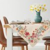 Eurofirany Jarný obrus maľované kvety 1413 Bavlna/Acryl/Pes 100x100 cm