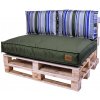 Golden Garden Paletové sedenie GG80 - podsedák a vankúš 120cm x 80cm x 15cm penový granulát olivová s pásmi 1 Golden Garden Paletové sedenie GG80 - podsedák a vankúš 120cm x 80cm x 15cm penový granulát olivová s pásmi 1