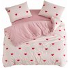 Ružové obliečky na dvojlôžko/predĺžené s plachtou/4-dielne 200x220 cm Red Heart – Mila Home Ružové obliečky na dvojlôžko/predĺžené s plachtou/4-dielne 200x220 cm Red Heart – Mila Home