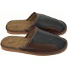 Pánske kožené papuče s teplou podšívkou Gardi hnedé