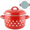 Metalac smaltovaný hrniec s pokrievkou 14 cm / 1,50 L ČERVENÁ S BODKAMI Metalac smaltovaný hrniec s pokrievkou 14 cm / 1,50 L ČERVENÁ S BODKAMI
