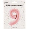 PartyDeco Fóliový balón narodeninové číslo 9 ružový 86cm