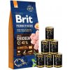 BRIT Premium By Nature Senior Small Medium S+M 15 kg + mokré krmivo s hydinou 6x1240 g