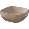 Cersanit Larga umývadlo 38x38 cm štvorec pultové umývadlo hnedá/béžová K677-058 Cersanit Larga umývadlo 38x38 cm štvorec pultové umývadlo hnedá/béžová K677-058