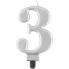 Godan Narodeninová sviečka 3 metalická strieborná 8 cm 1 ks Godan Narodeninová sviečka 3 metalická strieborná 8 cm 1 ks