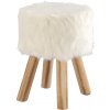 Livarno® Taburetka s kožušinou (biela) (100395985) Livarno® Taburetka s kožušinou (biela) (100395985)