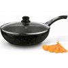 Kinekus Panvica MARMARA 30x8,5cm, čierna, WOK, nepriľnavá + pokrievka a 5 odmeriek Kinekus Panvica MARMARA 30x8,5cm, čierna, WOK, nepriľnavá + pokrievka a 5 odmeriek