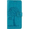TopQ Knižkové puzdro na Realme C25Y Tyrkysový strom sovičky