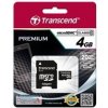 Transcend Premium - Paměťová karta flash (adaptér microSDHC - SD zahrnuto) - 4 GB - Class 10 - 133x TS4GUSDHC10 Transcend Premium - Paměťová karta flash (adaptér microSDHC - SD zahrnuto) - 4 GB - Class 10 - 133x TS4GUSDHC10
