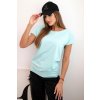 Kesi Dámska blúzka s krátkym rukávom basic mätová čierna | biela | tyrkysová One size Kesi 5907302486561 Kesi Dámska blúzka s krátkym rukávom basic mätová čierna | biela | tyrkysová One size Kesi 5907302486561