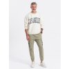 Ombre Men's JOGGER pants with zippered cargo pockets - khaki kaki L Ombre 5902228916314 Ombre Men's JOGGER pants with zippered cargo pockets - khaki kaki L Ombre 5902228916314