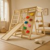 Detské vnútorné drevené ihrisko so šmykľavkou, skladacie veľ Detské vnútorné drevené ihrisko so šmykľavkou, skladacie veľ