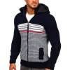 Bolf hrubý pánsky sveter/bunda so zapínaním na zips s kapucňou 2048 tmavomodrý Bolf hrubý pánsky sveter/bunda so zapínaním na zips s kapucňou 2048 tmavomodrý