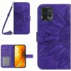 Peňaženkové kožené puzdro Sun Flower na Motorola Moto G72 - Tmavo Fialová Peňaženkové kožené puzdro Sun Flower na Motorola Moto G72 - Tmavo Fialová