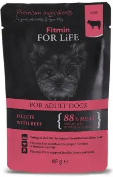 Fitmin dog pouch Adult beef in gravy 28 x 85 g