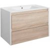 Spodná skrinka Porto 80 s umývadlom biela - dub sonoma Spodná skrinka Porto 80 s umývadlom biela - dub sonoma