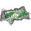 Nálepka 3D diera betón Tropické listy 95x73 cm Nálepka 3D diera betón Tropické listy 95x73 cm